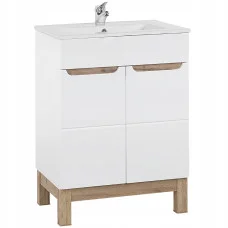 Cabinet with sink Bali, White gloss, 60 cm